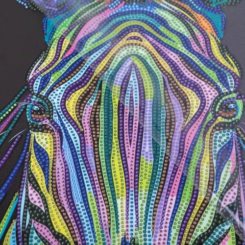 Rainbow Zebra Crystal Art Canvas Kit 40x50cm