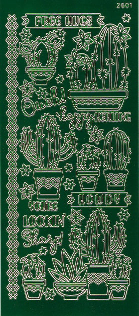 Succulents & Cactus Outline Sticker 4142 (Free Hugs)