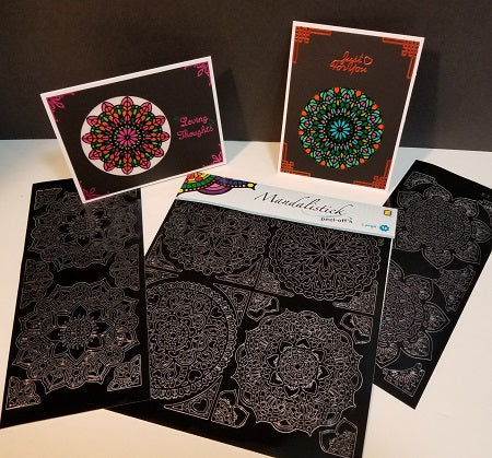 Mandala-Mandalistick Outline Sticker 8 Card Kit