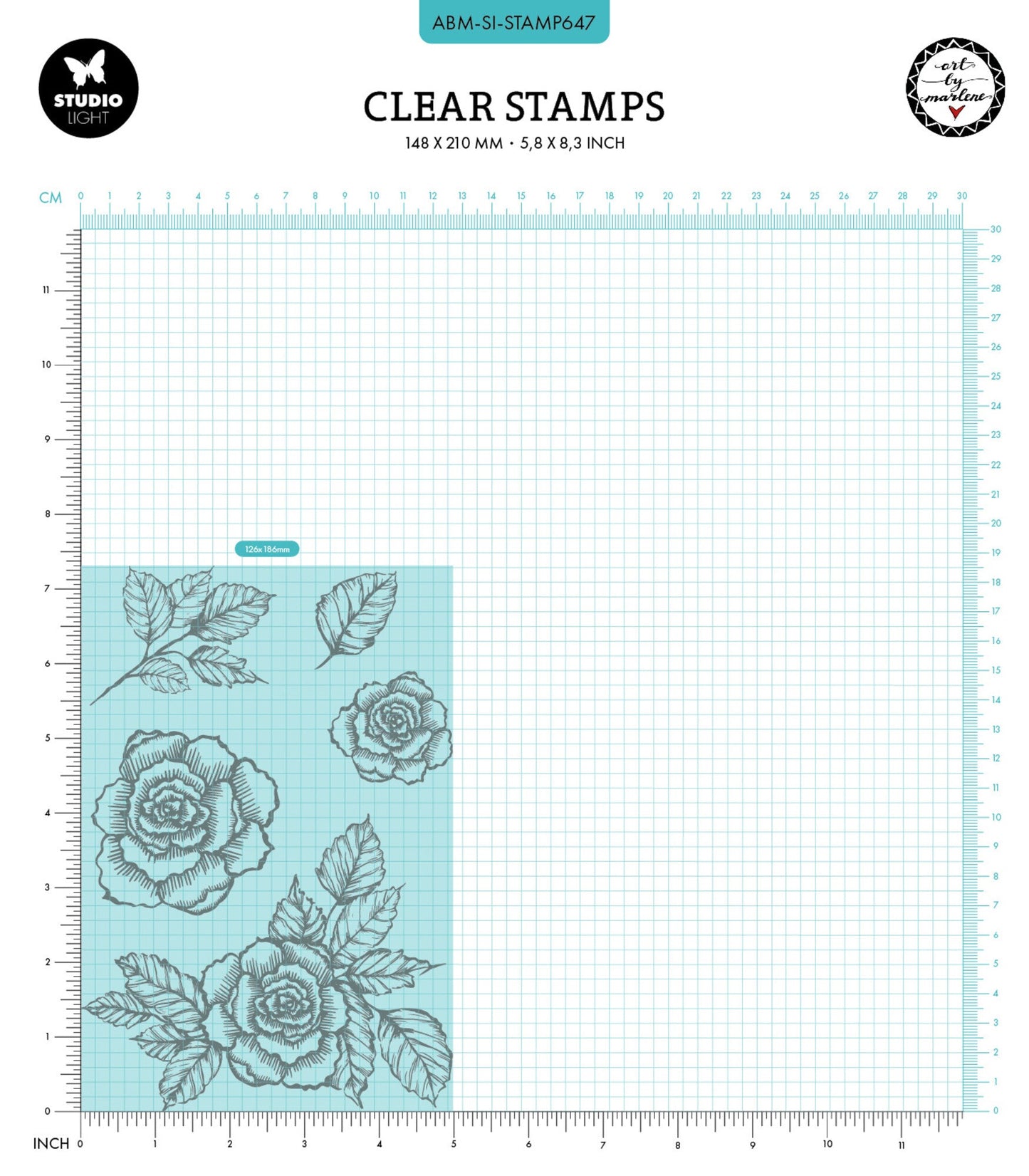 Studio Light - Art By Marlene - Signature Collection - A5 - Clear Stamp Set - Garden Romance
