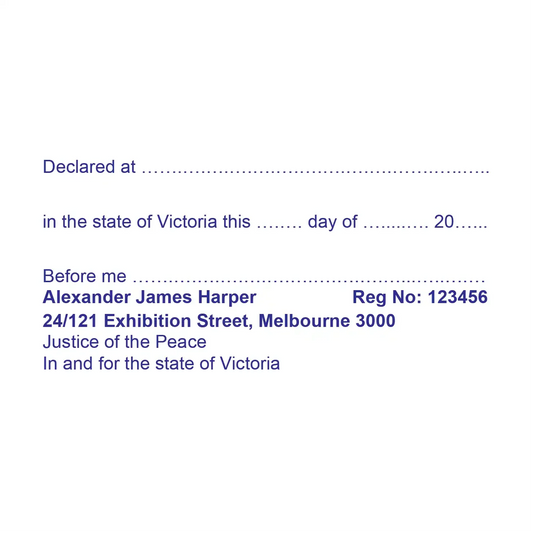 Statutory Declaration Stamp Victoria