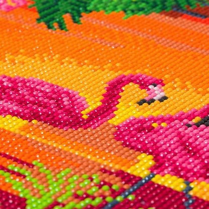 Fancy Flamingos Crystal Art Canvas Kit 30x30cm