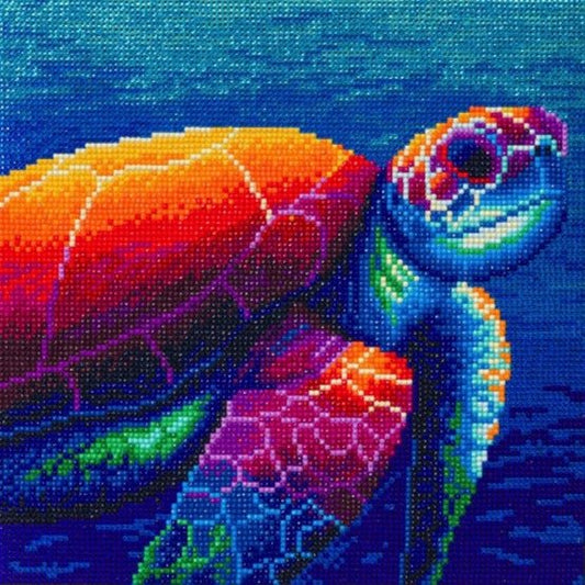 Sea Turtle Crystal Art Canvas by Rachel Froud 30x30cm