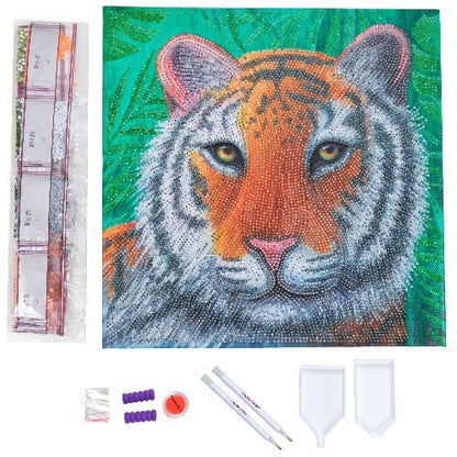 Gentle Tiger Crystal Art Canvas by Rachel Froud 30x30cm