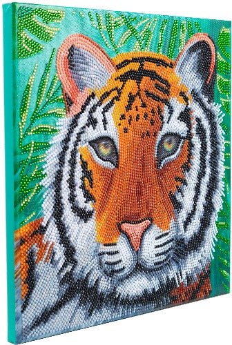 Gentle Tiger Crystal Art Canvas by Rachel Froud 30x30cm