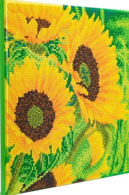 Sunflower Joy Crystal Art Canvas 30x30cm