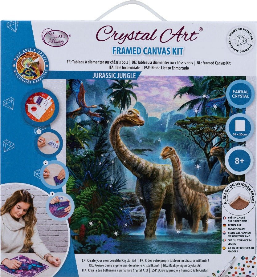 Wander with Dinosaur Crystal Art Canvas Kit 30x30cm