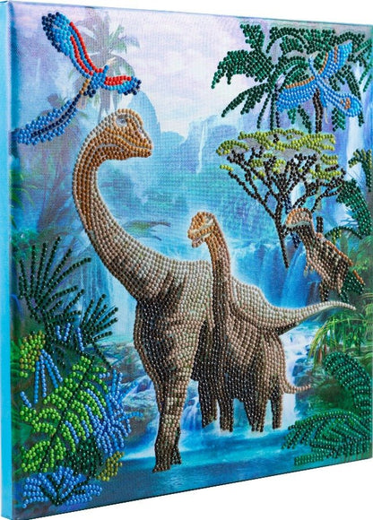 Wander with Dinosaur Crystal Art Canvas Kit 30x30cm