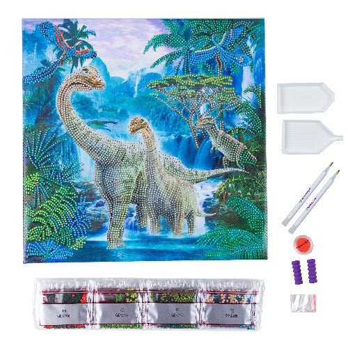 Wander with Dinosaur Crystal Art Canvas Kit 30x30cm