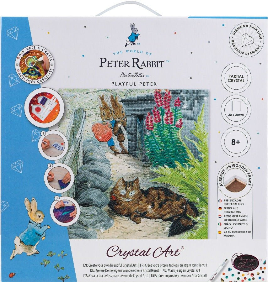 Playful Peter Crystal Art Canvas Kit 30x30cm