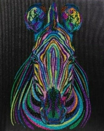 Rainbow Zebra Crystal Art Canvas Kit 40x50cm