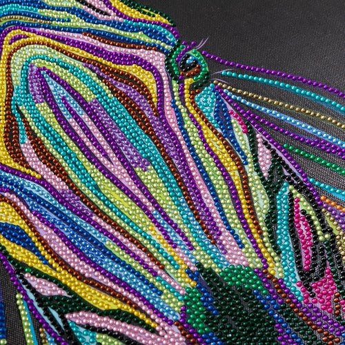 Rainbow Zebra Crystal Art Canvas Kit 40x50cm