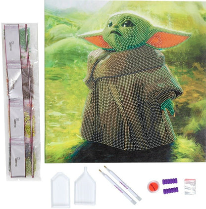 Grogu Crystal Art Canvas Kit 30x30cm