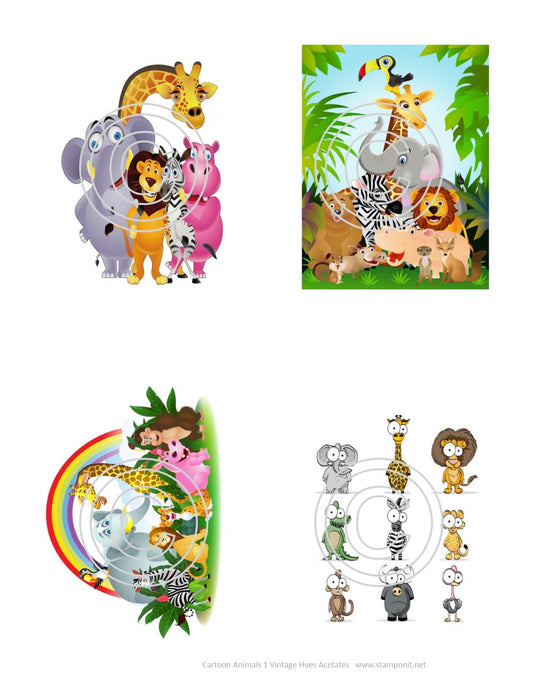 Cartoon Animals 1, Vintage Hue Acetate