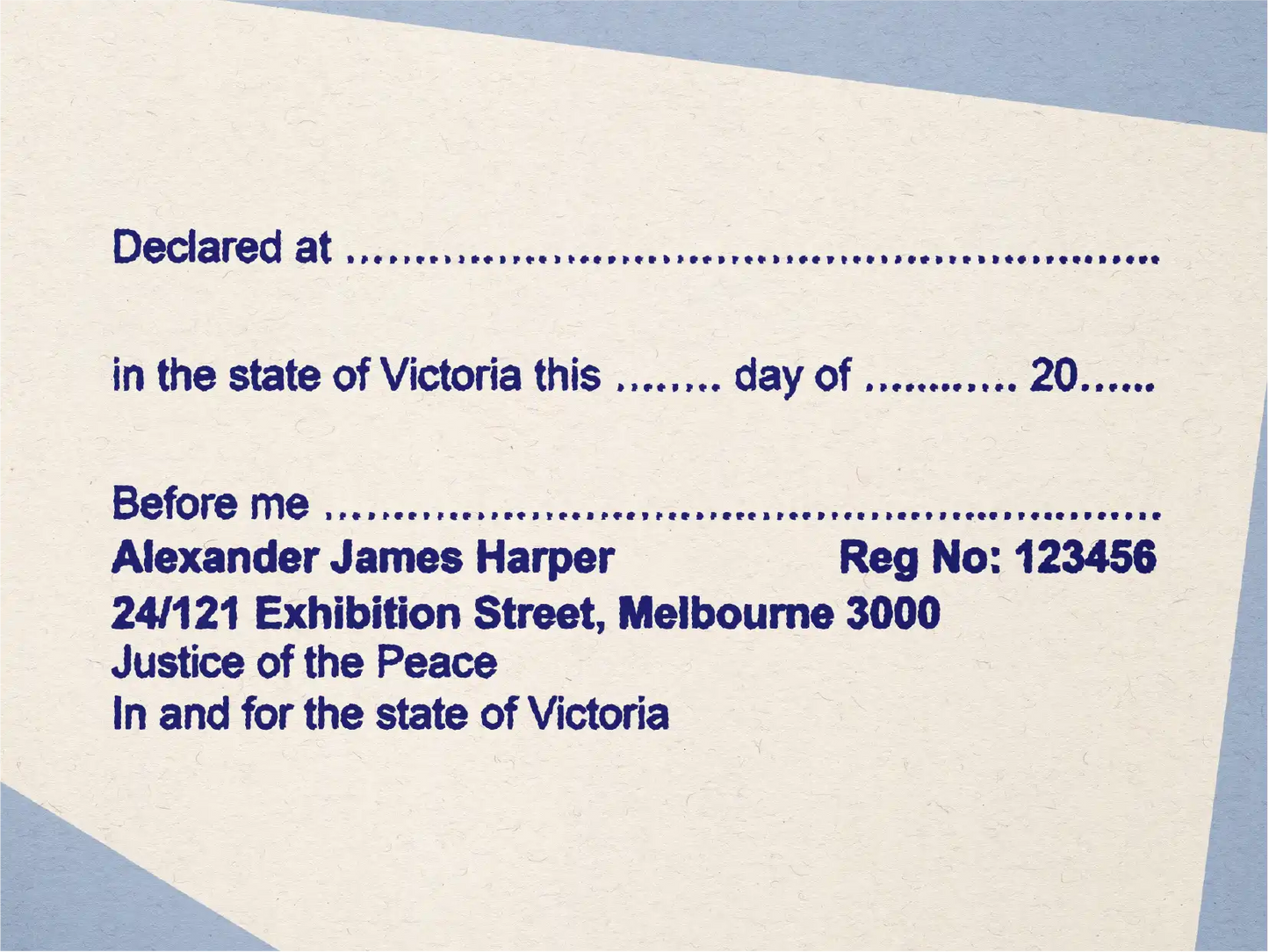 Statutory Declaration Stamp Victoria