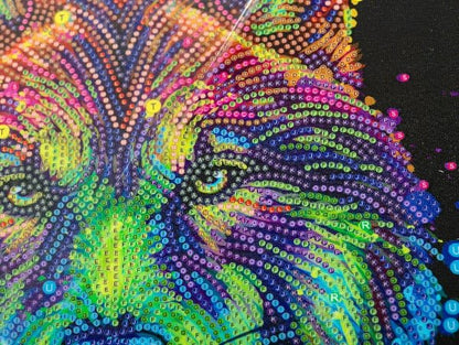 Colourful Wolf Crystal Art Canvas Kit 30x30cm