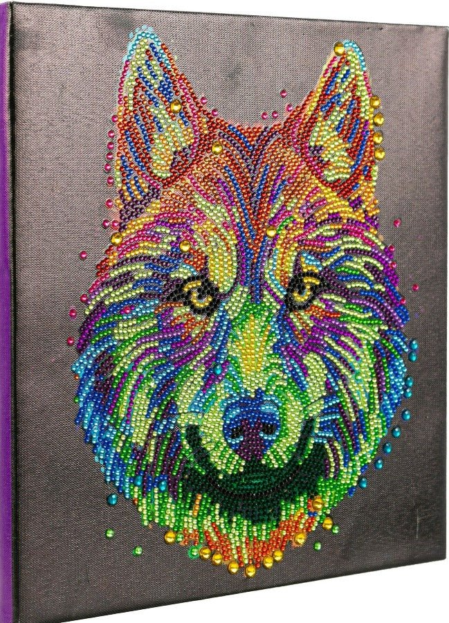 Colourful Wolf Crystal Art Canvas Kit 30x30cm
