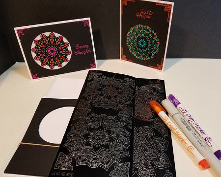 Mandala-Mandalistick Outline Sticker 8 Card Kit