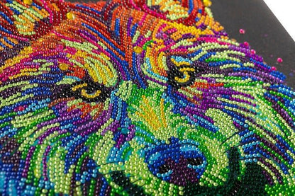 Colourful Wolf Crystal Art Canvas Kit 30x30cm