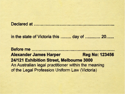 Statutory Declaration Stamp Victoria