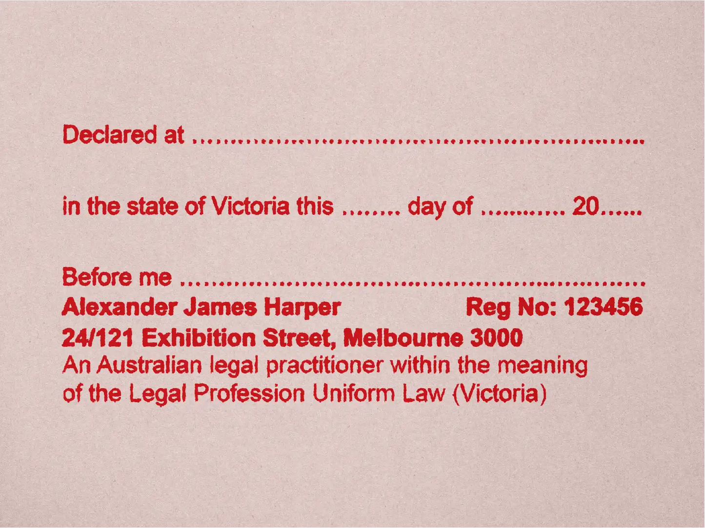 Statutory Declaration Stamp Victoria