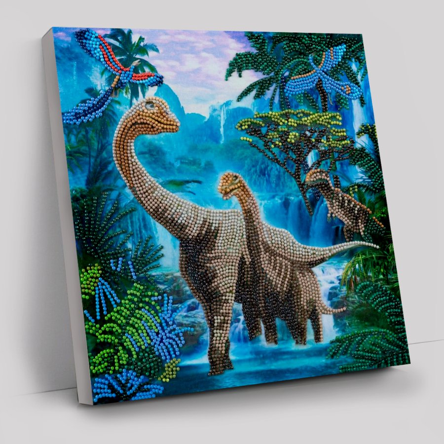 Wander with Dinosaur Crystal Art Canvas Kit 30x30cm
