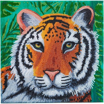Gentle Tiger Crystal Art Canvas by Rachel Froud 30x30cm