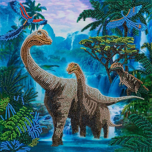 Wander with Dinosaur Crystal Art Canvas Kit 30x30cm
