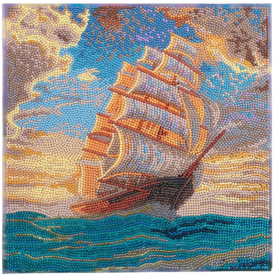 Courageous Voyage Crystal Art Canvas by Thomas Kinkade 30x30cm