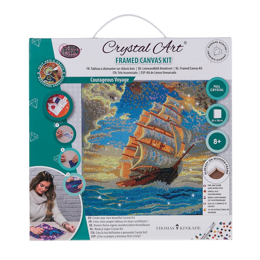 Courageous Voyage Crystal Art Canvas by Thomas Kinkade 30x30cm