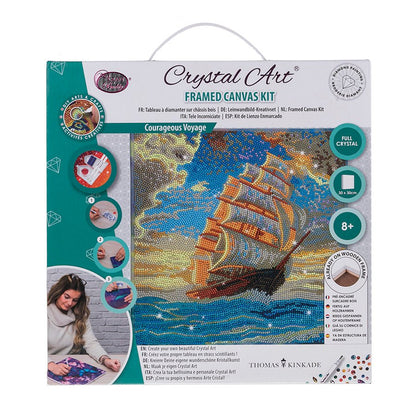 Courageous Voyage Crystal Art Canvas by Thomas Kinkade 30x30cm