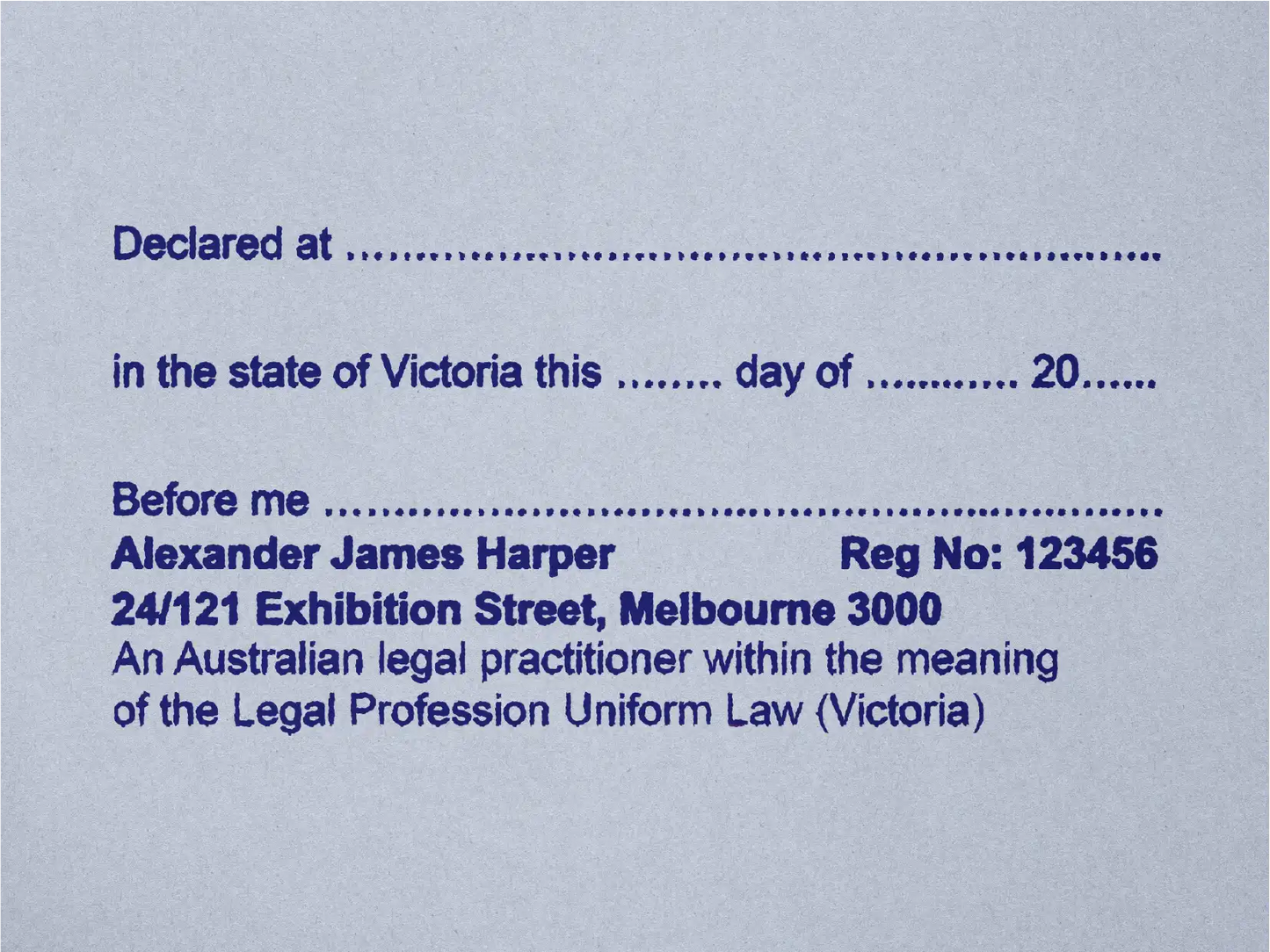 Statutory Declaration Stamp Victoria