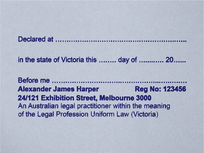 Statutory Declaration Stamp Victoria