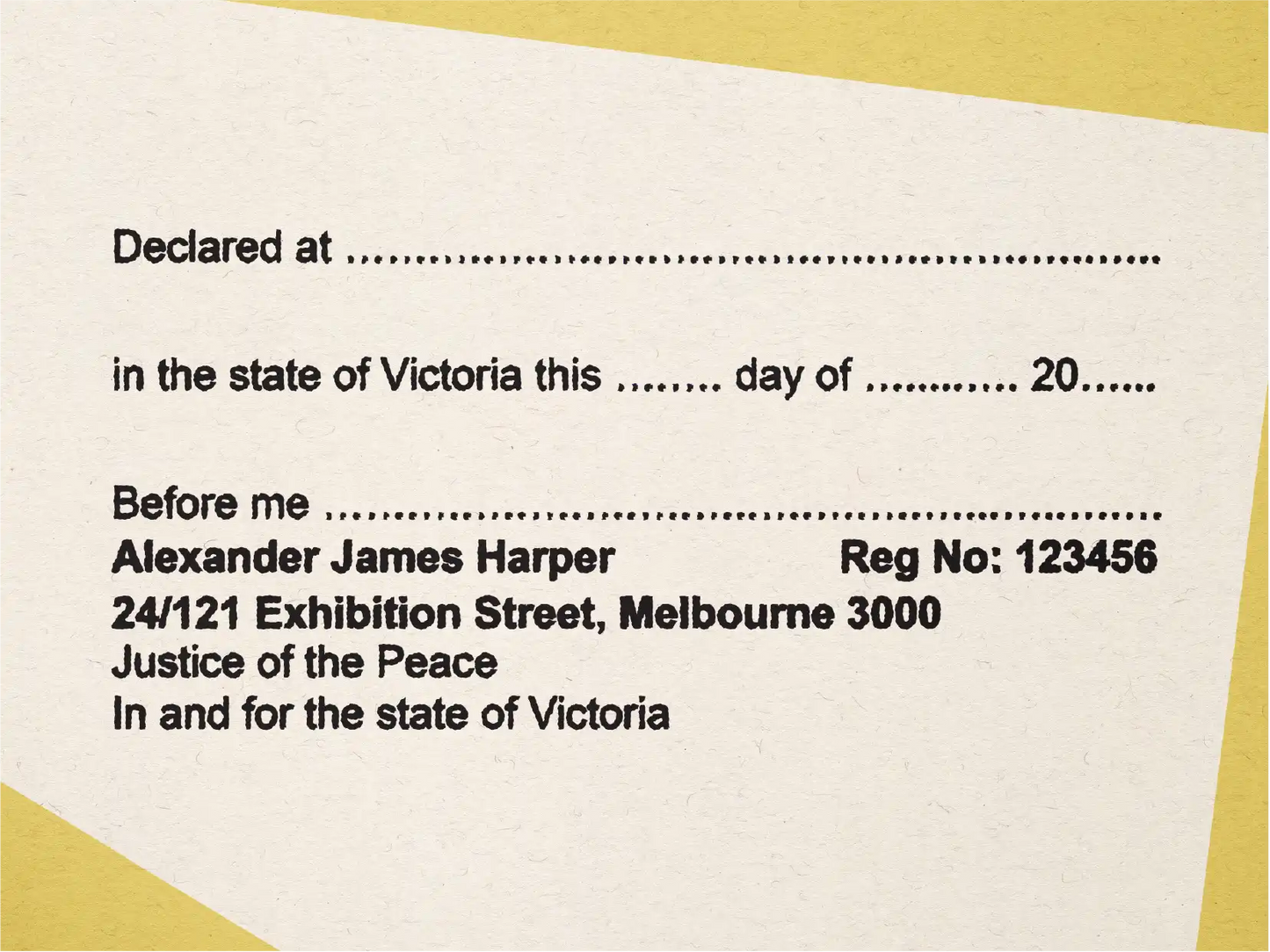 Statutory Declaration Stamp Victoria