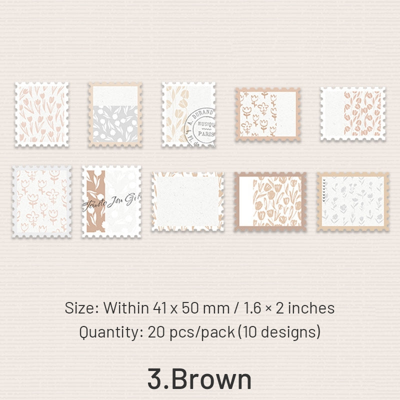 Flower Stamp-style Decorative Paper