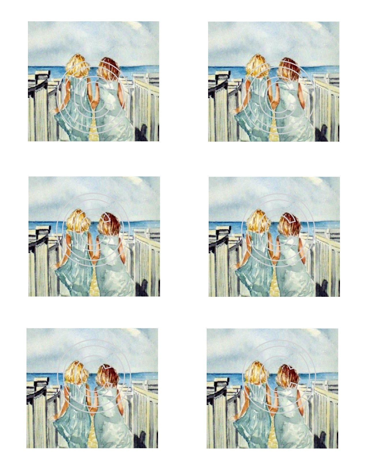 Friends on Beach 6 same, Vintage Hue Acetate