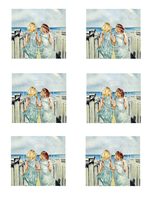 Friends on Beach 6 same, Vintage Hue Acetate