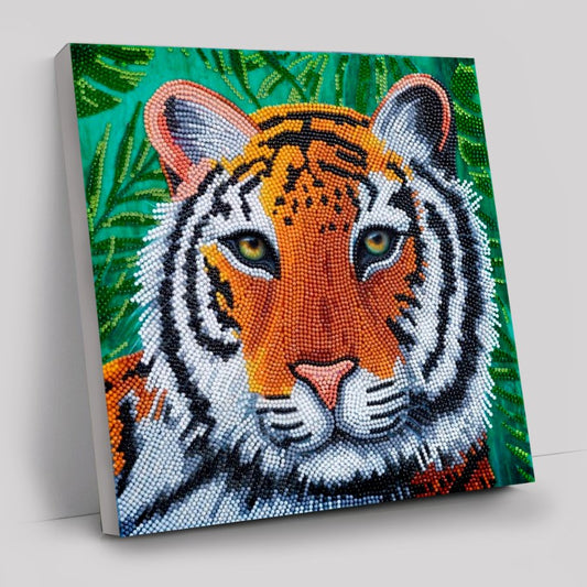 Gentle Tiger Crystal Art Canvas by Rachel Froud 30x30cm