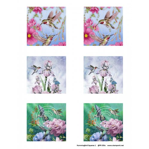 Hummingbird Squares 1, Vintage Hue Acetate