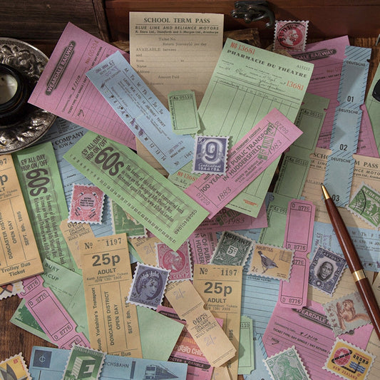 Multi-Size Travel Ticket Decorative Paper