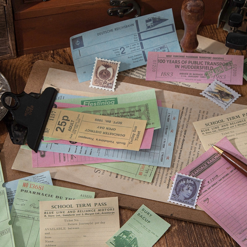 Multi-Size Travel Ticket Decorative Paper
