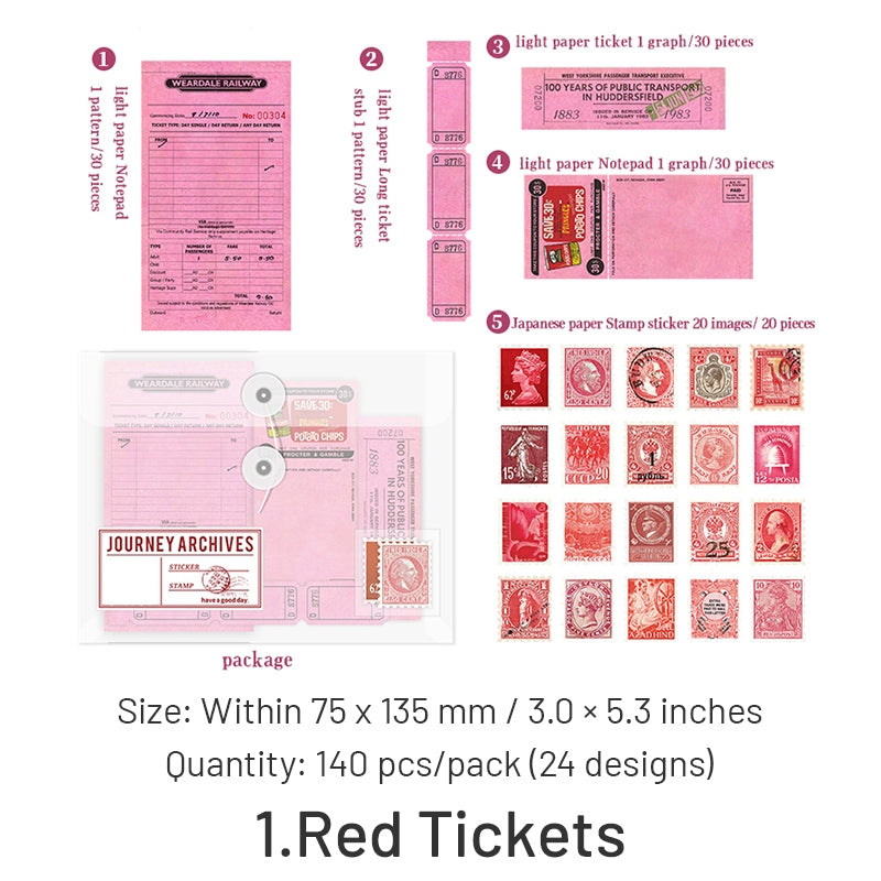 Multi-Size Travel Ticket Decorative Paper