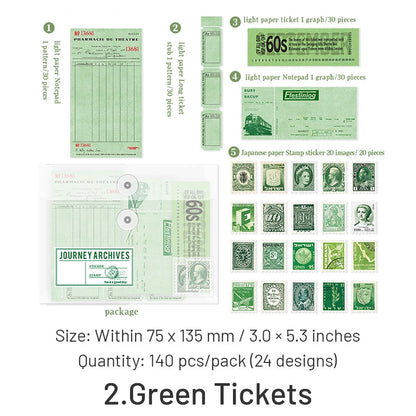 Multi-Size Travel Ticket Decorative Paper