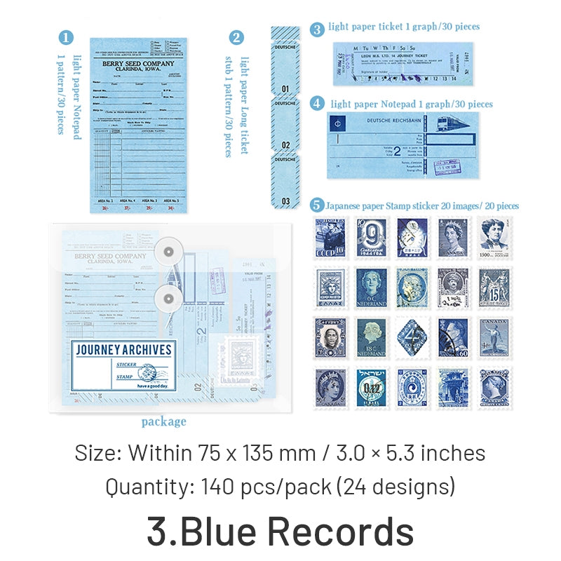 Multi-Size Travel Ticket Decorative Paper