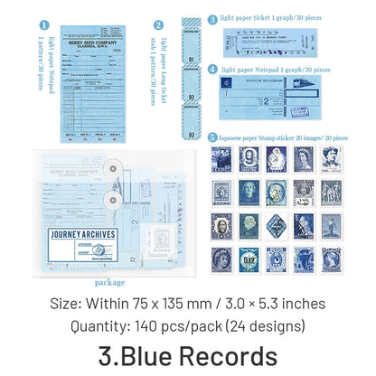 Multi-Size Travel Ticket Decorative Paper