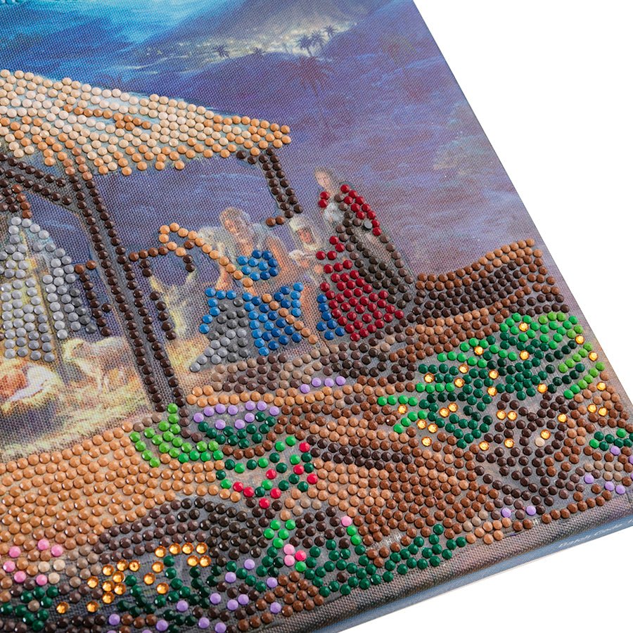 Nativity Scene Crystal Art Canvas by Thomas Kinkade 30x30cm