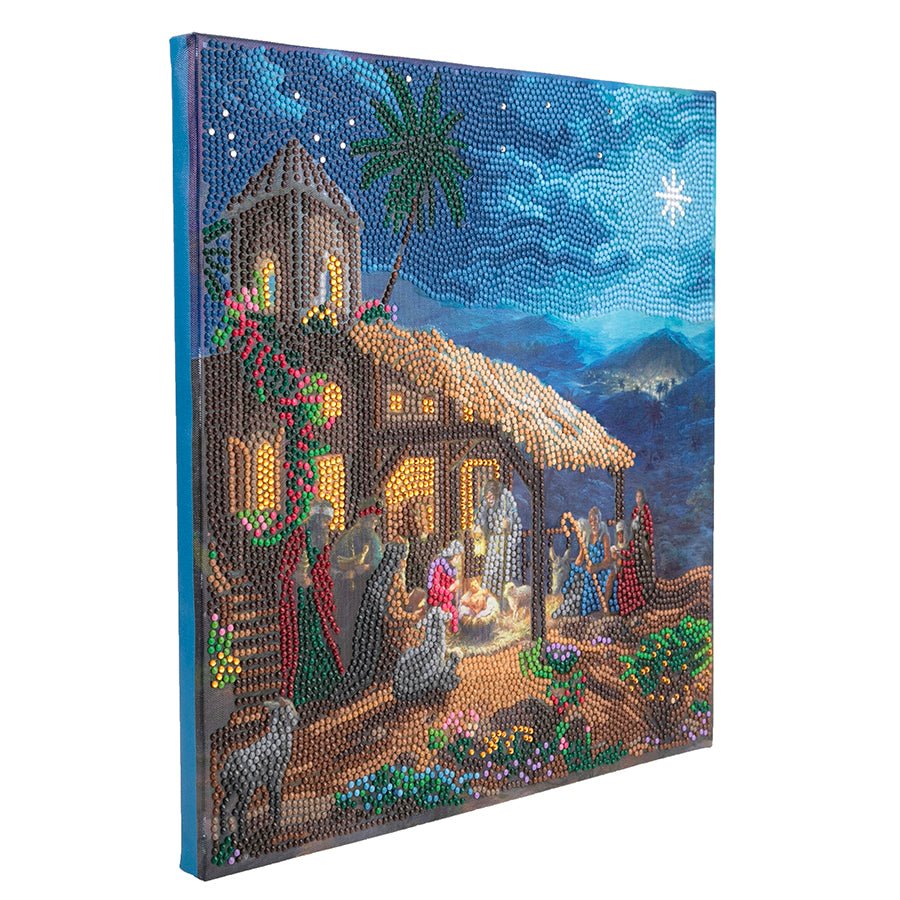 Nativity Scene Crystal Art Canvas by Thomas Kinkade 30x30cm