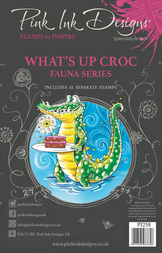 Pink Ink Designs - Clear Photopolymer Stamps - What's Up Croc? - Crocodile