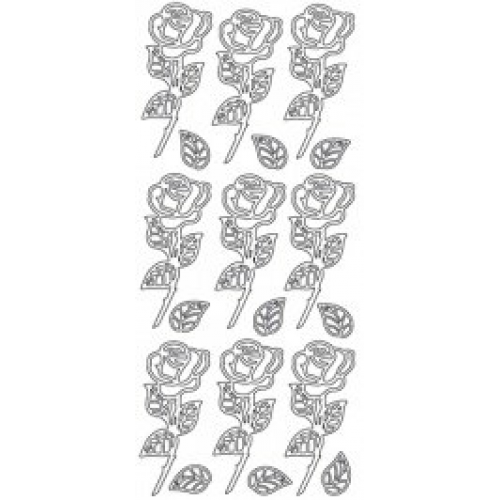 Roses on Stems Outline Sticker  3117
