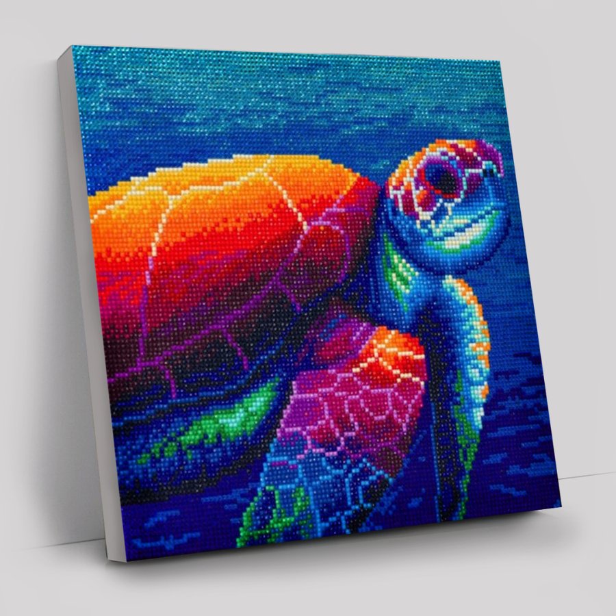 Sea Turtle Crystal Art Canvas by Rachel Froud 30x30cm